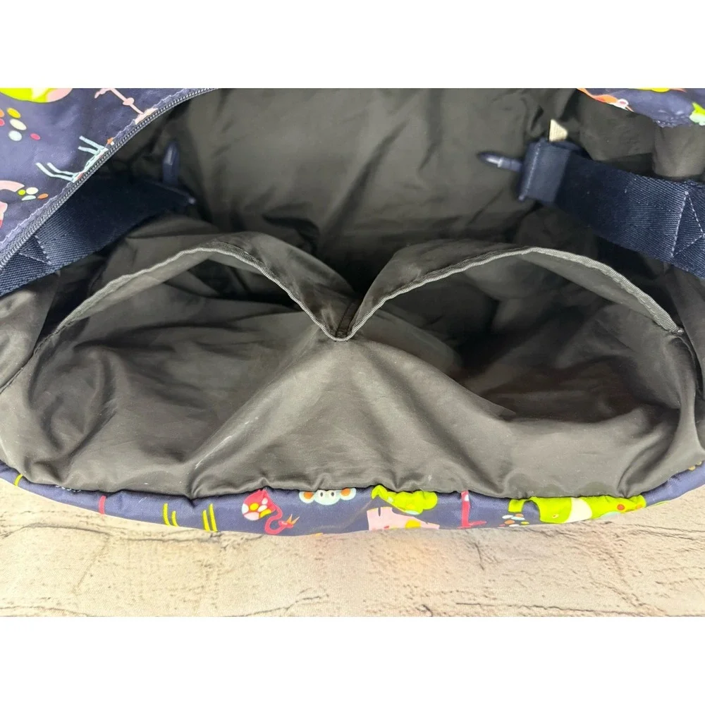 Le Sportsac‎ Ryan Baby Bag Navy Zoo Animals Large *MISSING SHOULDER STRAP*